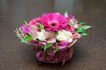 close up of beautiful wedding bouquet