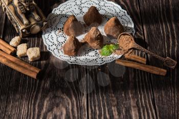 Homemade pyramid shape chocolate candies