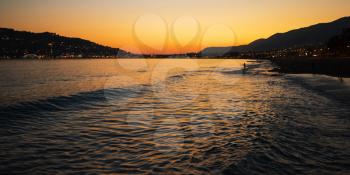 Alanya city, view from the beach, one of the famous destinations in Turkey