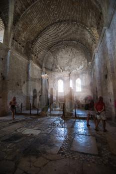 Demre, Turkey - July, 2015: inside St. Nicholas church in Demre Turkey