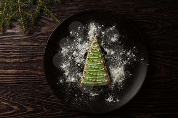 New year homemade gingerbread on the plate