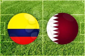 Illustration for Football match Colombia vs Qatar