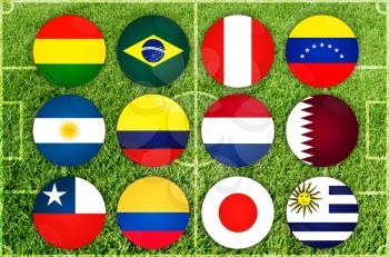 Football Cup of Copa America 2019. All countries of the tournament