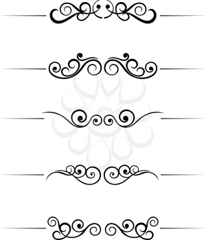 Royalty Free Clipart Image of Swirl Elements