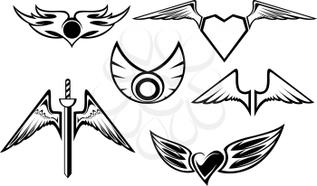 Royalty Free Clipart Image of a Set of Wings