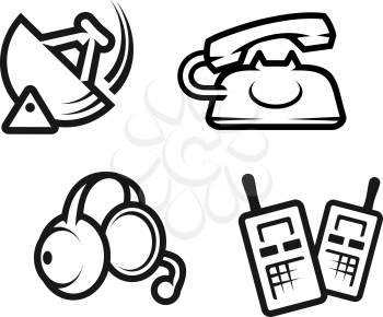 Royalty Free Clipart Image of a Set of Communication Objects