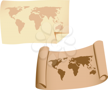 Royalty Free Clipart Image of World Maps