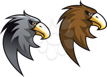 Royalty Free Clipart Image of a Hawk Heads