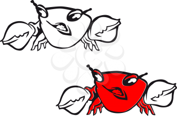 Royalty Free Clipart Image of Two Crabs