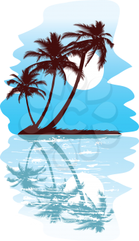 Royalty Free Clipart Image of a Tropical Island