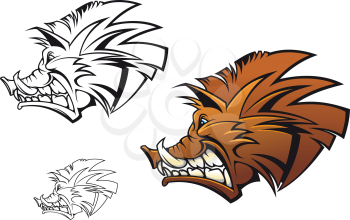 Royalty Free Clipart Image of Boars' Heads