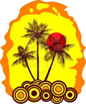 Royalty Free Clipart Image of Palm Trees