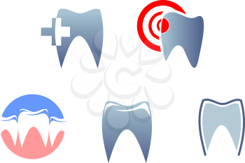 Royalty Free Clipart Image of a Tooth Symbols