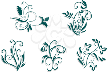 Royalty Free Clipart Image of a Set of Flourishes