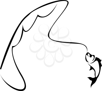 Royalty Free Clipart Image of a Caught Fish