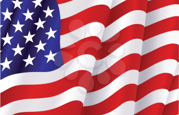 Royalty Free Clipart Image of an American Flag