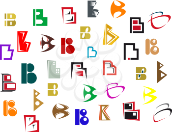Set of alphabet symbols and elements of letter B