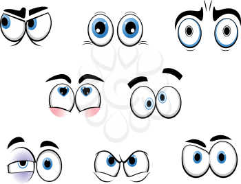 Set of cartoon funny eyes for comics design