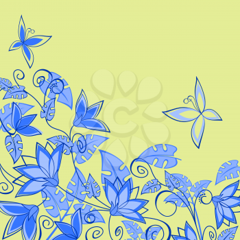 Abstract flower background with decoration elements for seasonal design