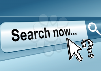 Web page with search toolbar for Internet concept
