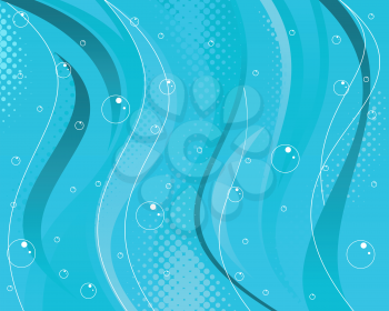 Abstract blue background with waves and curves for design