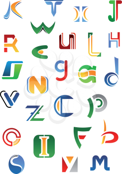 Alphabet letters and icons from A to Z for design