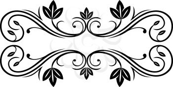 Floral frame in retro style isolated on white background