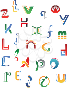 Set of symbols, letters and icons for alphabet design