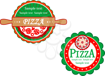 Italian pizza symbols and banners for fast food design