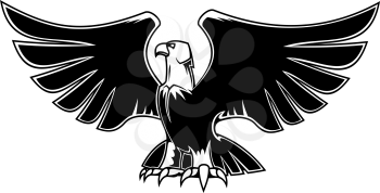 Majestic eagle with open wings for heraldry and tattoo design