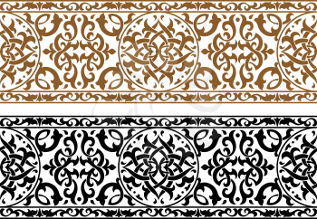 Abstract arabic ornament in two colors for design and ornate