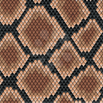 Brown snake seamless patternfor background or fashion design