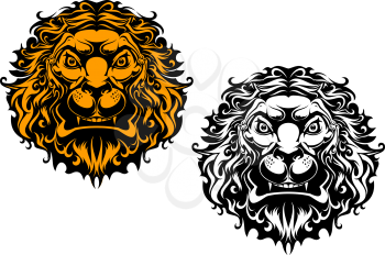 Angry lion head for heraldry, mascot or tattoo design