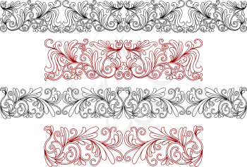 Decorative ornaments and borders with flourishes and embellishments