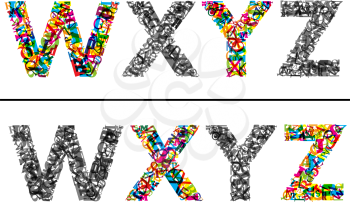 Colorful letters set for for font and type design. EPS 10 vector illustration