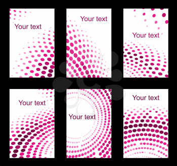 Set of business cards with violet colours for design