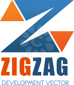 Letter Z icon for construction development or building industry corporation. Vector zig zag geometric symbol of letter Z for commercial business company and brand identity design