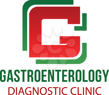 Gastroenterology diagnostic clinic vector icon isolated on a white background. Concept of human stomach disease and healthy. Vector sign for gastroenterology hospital, concept of medicine
