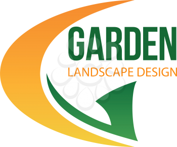 Letter G icon for landscape design company or garden landscaping service and green horticulture association design. Vector gardening tools axe or hoe and sickle symbols in letter G