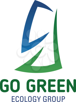 Letter G icon for nature and ecology group or go green environment project design. Vector green tree and blue sky symbol in letter G for clean earth eco concept and environmental recycling