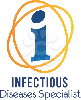 Infectious diseases specialist vector icon isolated on a white background. Concept of virus warning and epidemic. Danger of illness and fever, infectious and virus, medical symbol