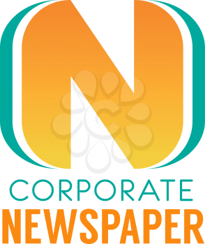 Letter N icon for corporate newspaper portal or media group and daily news publishing house. Vector page symbol of letter N for digital media or social network web application design