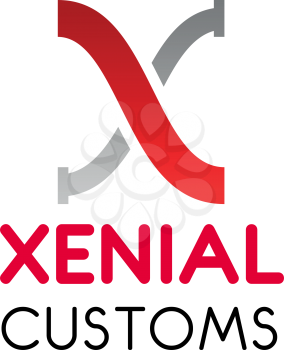 Letter X icon for xenial customs or advertising and marketing agency. Vector line symbol of letter X for logistics transportation company or commercial business industry and technology corporation