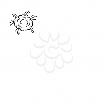 Cloud in motion isolated comic crash or dust symbol. Vector bubble from bomb burst