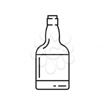 Bottle of port wine isolated thin line icon. Vector portugal drink, fortified wine, alcohol drink, portuguese national product, menu design element. Sangria alcoholic beverage, madeira spanish wine