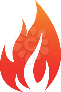 Flaming fire isolated icon. Vector burning bonfire or campfire, hot ignite symbol