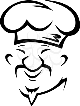 Kitchen worker, baker or waiter isolated chef cook. Vector chinese or korean male kitchener portrait