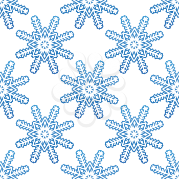 Blue snowflakes seamless pattern background for seasonal winter design