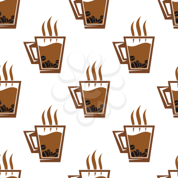 Seamless pattern background with coffee cups for fast food or cafe design
