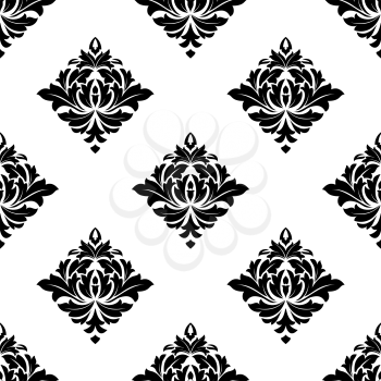  Abstract white and black seamless pattern background with decorative arabescue elements